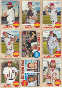 Washington Nationals 2017 Topps HERITAGE Team Set with Bryce Harper and Max Scherzer Plus