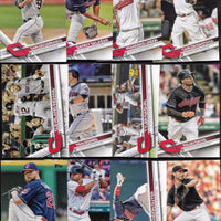 Cleveland Indians 2017 Topps Complete 24 card Team Set with Francisco Lindor and Carlos Santana Plus