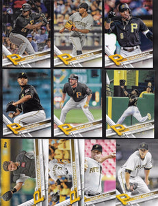 Pittsburgh Pirates 2017 Topps Complete Series One and Two Regular Issue 23 card team set with Andrew McCutchen, Gerrit Cole, David Freese plus