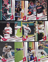 Cleveland Indians 2017 Topps Complete 24 card Team Set with Francisco Lindor and Carlos Santana Plus
