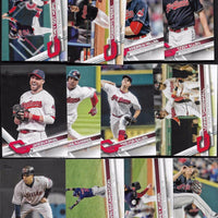 Cleveland Indians 2017 Topps Complete 24 card Team Set with Francisco Lindor and Carlos Santana Plus