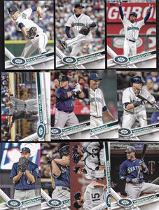 Seattle Mariners 2017 Topps Complete Series One and Two Regular Issue 21 card Team Set with Robinson Cano, Nelson Cruz, Felix Hernandez plus