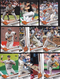 San Francisco Giants 2017 Topps Complete 21 Card Team Set with Buster Posey and Madison Bumgarner Plus