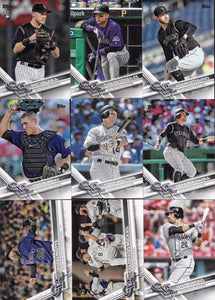 Colorado Rockies 2017 Topps Complete Series One and Two Regular Issue 29 card Team Set with Carlos Gonzalez, Trevor Story, Nolan Arenado plus