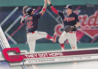 Cleveland Indians 2017 Topps Complete 24 card Team Set with Francisco Lindor and Carlos Santana Plus
