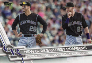 Colorado Rockies 2017 Topps Complete Series One and Two Regular Issue 29 card Team Set with Carlos Gonzalez, Trevor Story, Nolan Arenado plus