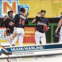 Miami Marlins 2017 Topps Complete Series One and Two Regular Issue 21 Card Team Set with Giancarlo Stanton, Ichiro Suzuki, Christian Yelich plus