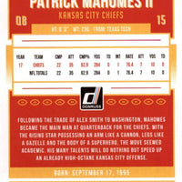 Patrick Mahomes II 2018 Donruss Series Mint 2nd Year Card #138