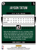 Jayson Tatum 2018 2019 Donruss Mint 2nd Year Card  #76
