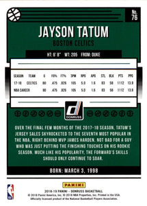 Jayson Tatum 2018 2019 Donruss Mint 2nd Year Card  #76