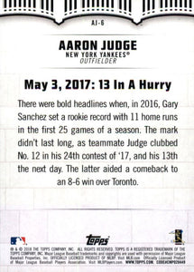 Aaron Judge 2018 Topps Highlights Series Mint Insert Card #AJ-6