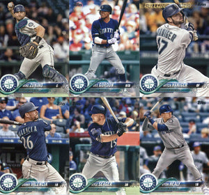 Seattle Mariners 2018 Topps Complete Series One and Two Regular Issue 21 card Team Set with Nelson Cruz, Felix Hernandez and Mitch Haniger Future Stars plus