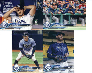 Tampa Bay Rays 2018 Topps Complete Regular Issue 17 Card Team Set with Kevin Kiermaier and Evan Longoria Plus