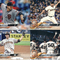 San Francisco Giants 2018 Topps Complete 21 Card Team Set with Buster Posey and Hunter Pence plus