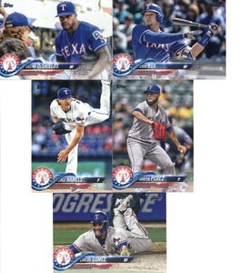 Texas Rangers 2018 Topps Complete Series One and Two Regular Issue 21 Card Team Set with Elvis Andrus, Rougned Odor and Adrian Beltre plus