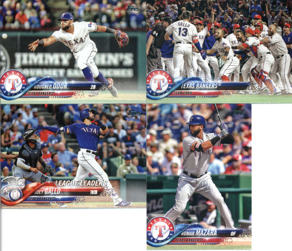 Texas Rangers 2018 Topps Complete Series One and Two Regular Issue 21 Card Team Set with Elvis Andrus, Rougned Odor and Adrian Beltre plus