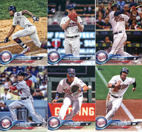 Minnesota Twins 2018 Topps Complete Series One and Two Regular Issue 25 card Team Set with Joe Mauer, Byron Buxton, Miguel Sano plus
