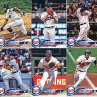 Minnesota Twins 2018 Topps Complete Series One and Two Regular Issue 25 card Team Set with Joe Mauer, Byron Buxton, Miguel Sano plus