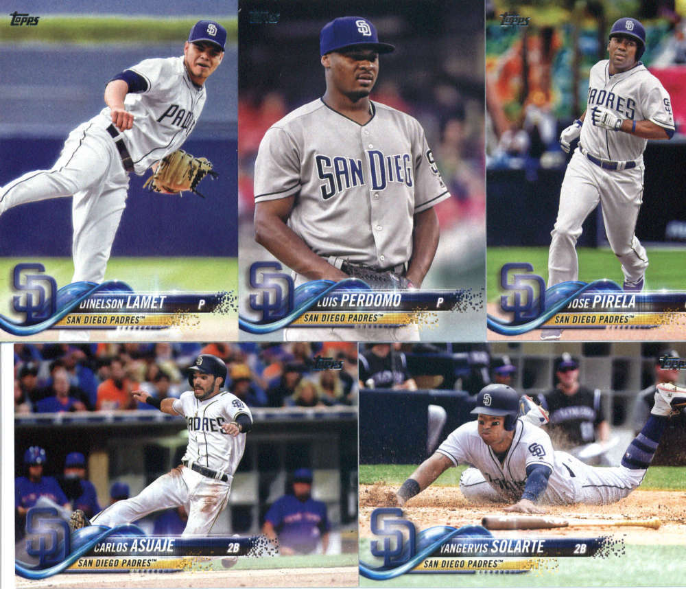 San Diego Padres 2018 Topps Complete 20 Card Team Set with Wil Myers and Yangervis Solarte Plus