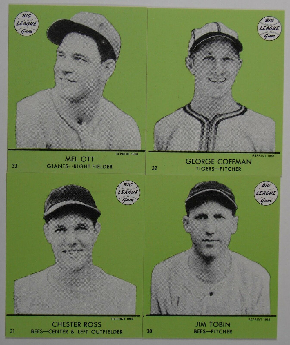 1941 Goudey GREEN Complete Mint 33 Card Reprint Set