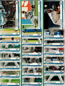 Detroit Tigers 2019 Topps Complete Mint Hand Collated 22 Card Team Set with Miguel Cabrera and Michael Fulmer plus