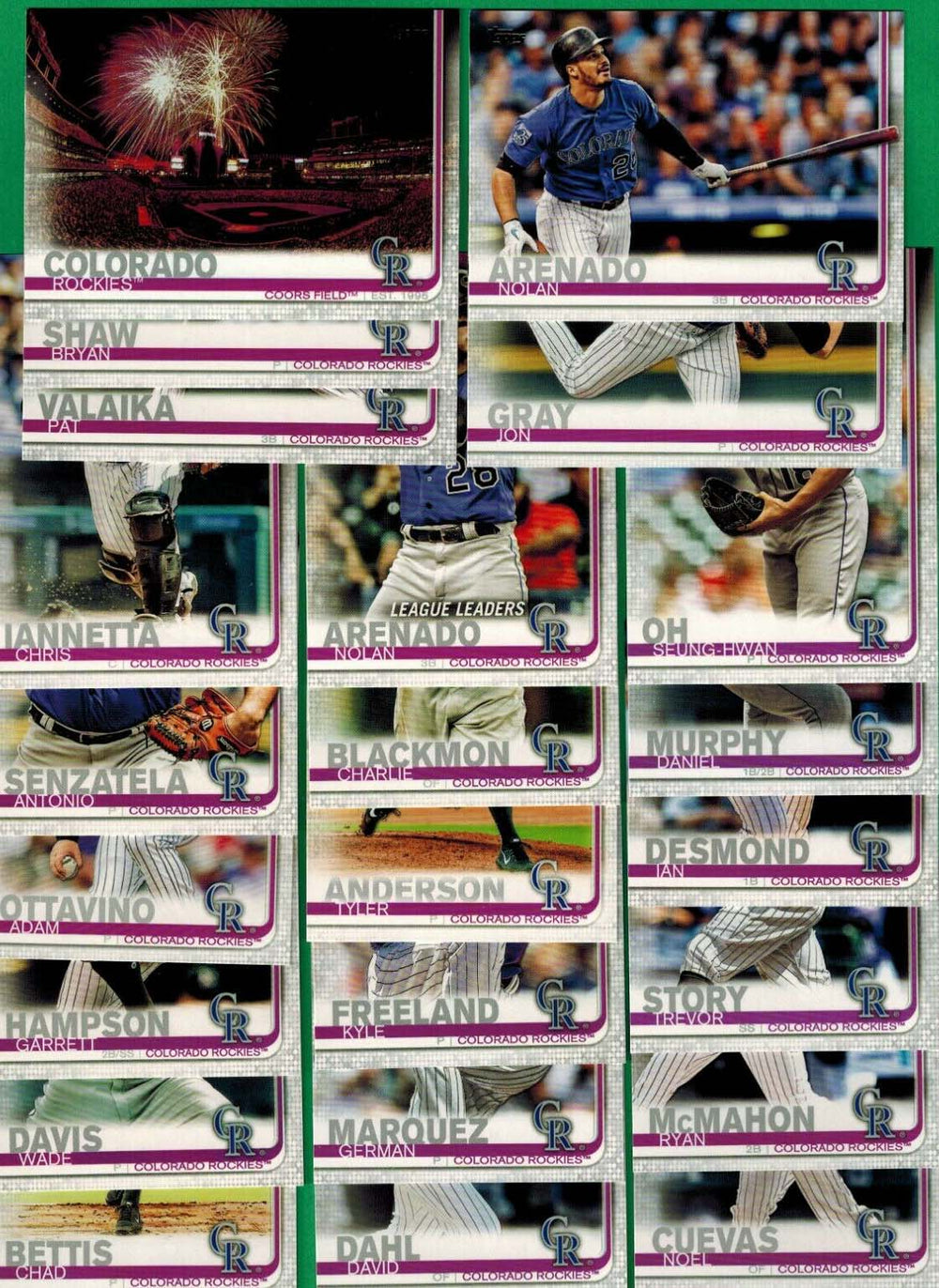 Colorado Rockies 2019 Topps Complete Series One and Two Regular Issue 23 card Team Set