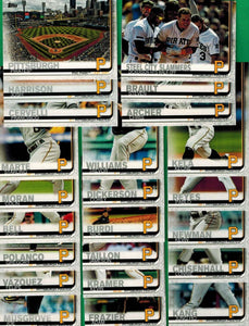 Pittsburgh Pirates 2019 Topps Complete Mint Hand Collated 23 Card Team Set with Starling Marte and Josh Bell Plus