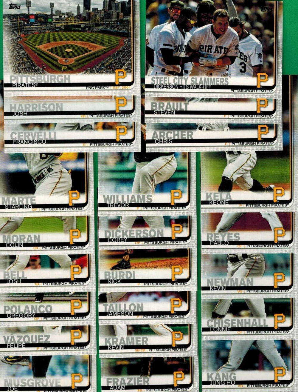 Pittsburgh Pirates 2019 Topps Complete Mint Hand Collated 23 Card Team Set with Starling Marte and Josh Bell Plus