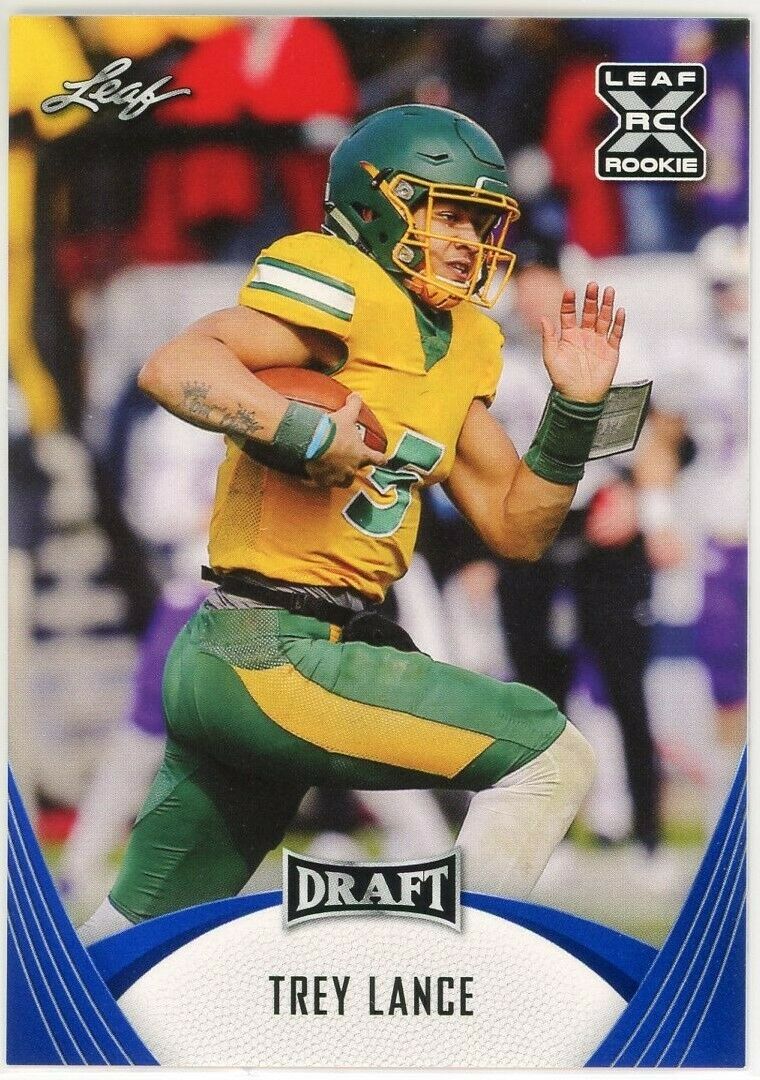 Trey Lance 2021 Leaf Draft BLUE ROOKIE Card #4