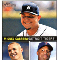 Mike Trout 2013 Topps Heritage Batting Leaders with Miguel Cabrera and Adrian Beltre Series Mint Card #8