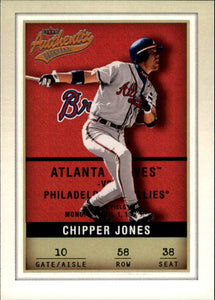 Chipper Jones 2002 Fleer Authentix Series Mint Card #58