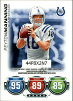Peyton Manning 2010 Topps Attax Code Card Series Mint Card
