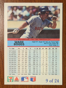 Wade Boggs 1992 Fleer 7-11 / Citgo The Performer Collection Series Mint Card #9