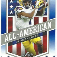 JaMarr Chase 2021 Leaf Draft All American BLUE Rookie Card #41
