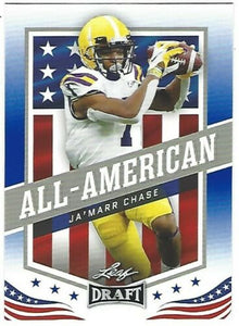 JaMarr Chase 2021 Leaf Draft All American BLUE Rookie Card #41