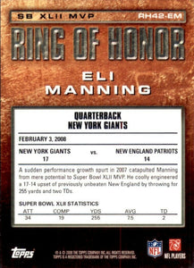 Eli Manning 2008 Topps Ring of Honor Series Mint Card #RH43-EM