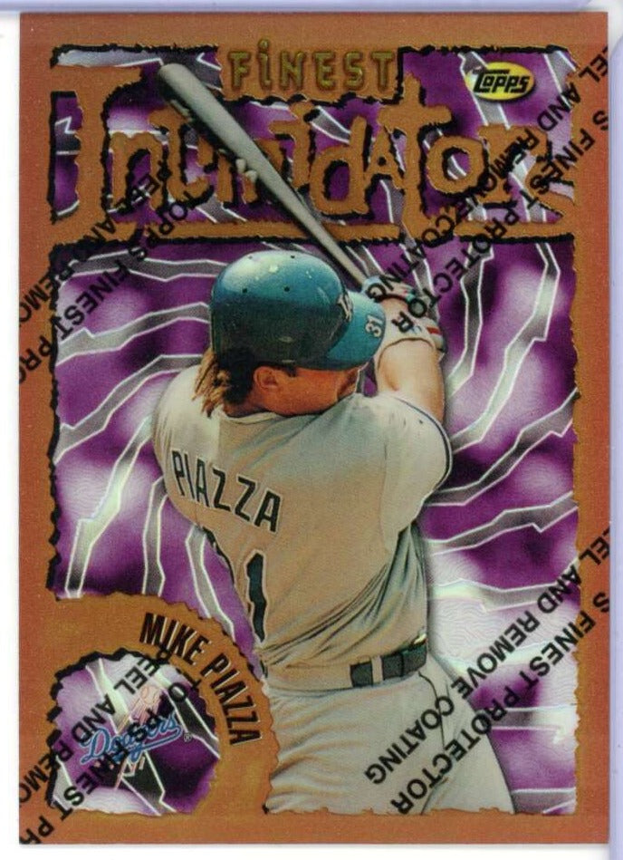 Mike Piazza 1996 Topps Finest Intimidators REFRACTOR Series Mint Card #113