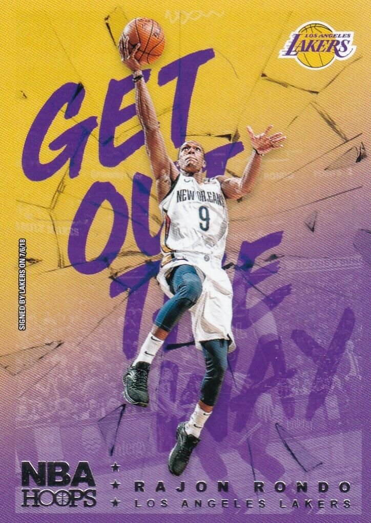 Rajon Rondo 2018 2019 NBA Hoops Get Out The Way Series Mint Card #GOW-6