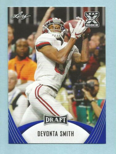 DeVonta Smith 2021 Leaf Draft BLUE Rookie Card #26