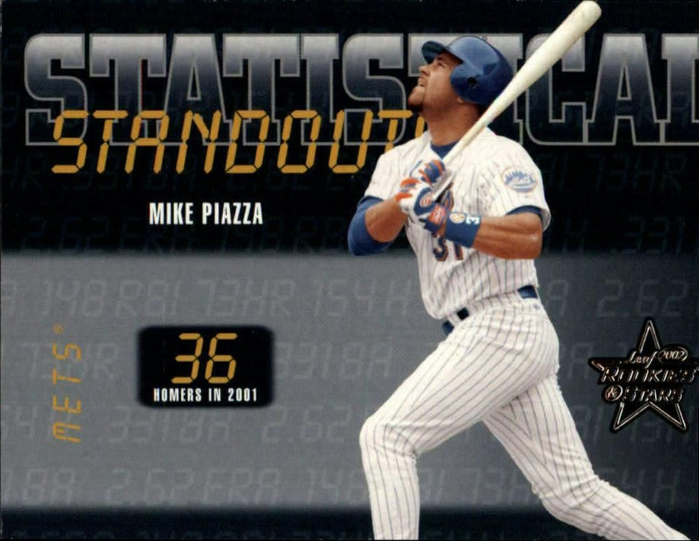 Mike Piazza 2002 Leaf Rookies & Stars Statistical Standouts Series Mint Card #32