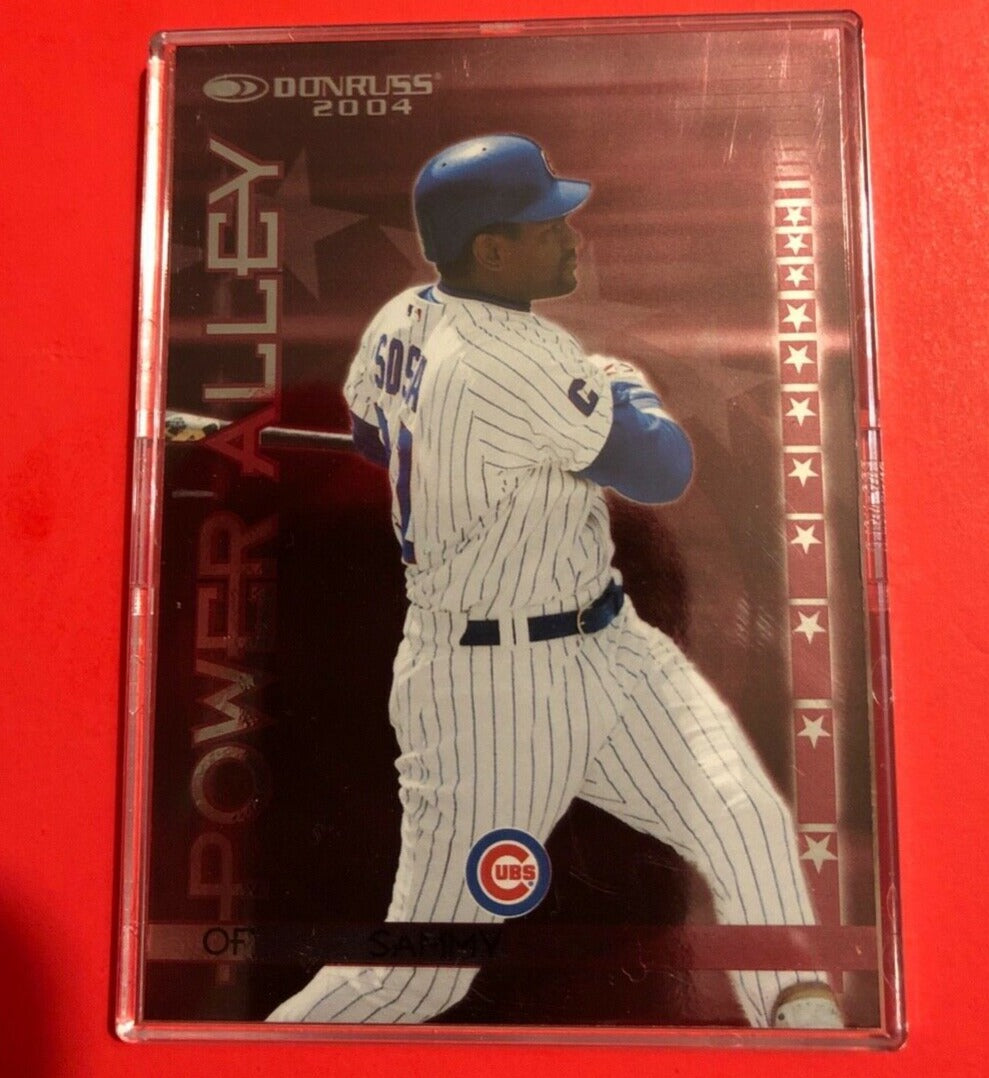 Sammy Sosa 2004 Donruss Power Alley Red 2307/2500 made Series Mint  Card #PA13