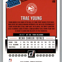 Trae Young 2018 2019 Panini Donruss Rated Rookie Series Mint Rookie Card #198
