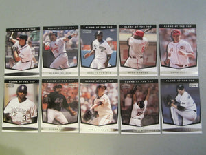 2009 Topps Unique "Alone at the Top" Complete Insert Set with Pujols+