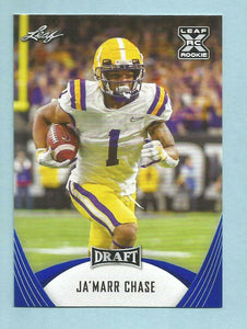 JaMarr Chase 2021 Leaf Draft BLUE Rookie Card #31