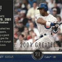 Sammy Sosa 2002 Upper Deck 2001 Greatest Hits Series Mint Card #GH9