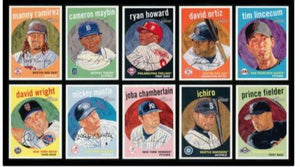 2008 Topps Heritage "Dick Perez Artwork Collection" Insert Set including Mickey Mantle