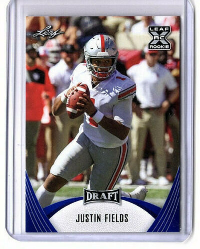 Justin Fields 2021 Leaf ICard #13 – FIRST EVER ROOKIE – Mint Limited Edition PR/853 – Ungraded