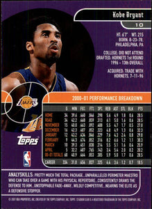 Kobe Bryant 2001 2002 Topps Stadium Club Basketball Series Mint Card #10