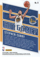 Stephen Curry 2019 2020 Panini Mosaic Got Game? Basketball Series Mint Insert Card #9
