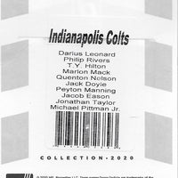 Indianapolis Colts 2020 Donruss Factory Sealed Team Set with Jonathan Taylor and Michael Pittman Rated Rookie